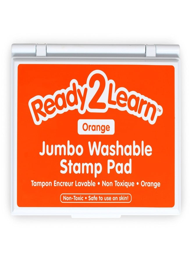Ready 2 Learn Jumbo Washable Stamp Pad - Orange - 6.2"L x 4.1"W - Non-Toxic - Fade Resistant - Ideal Size for Baby Handprints and Footprints - Image 1